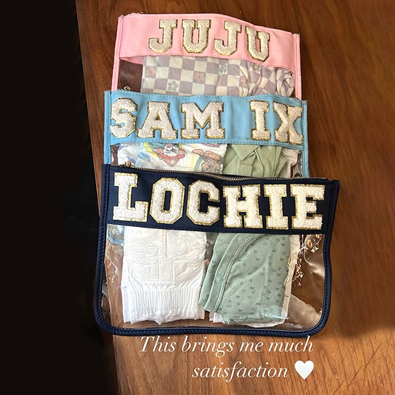 Personalized Chenille Patch Clear Pouch Cosmetic Bag
