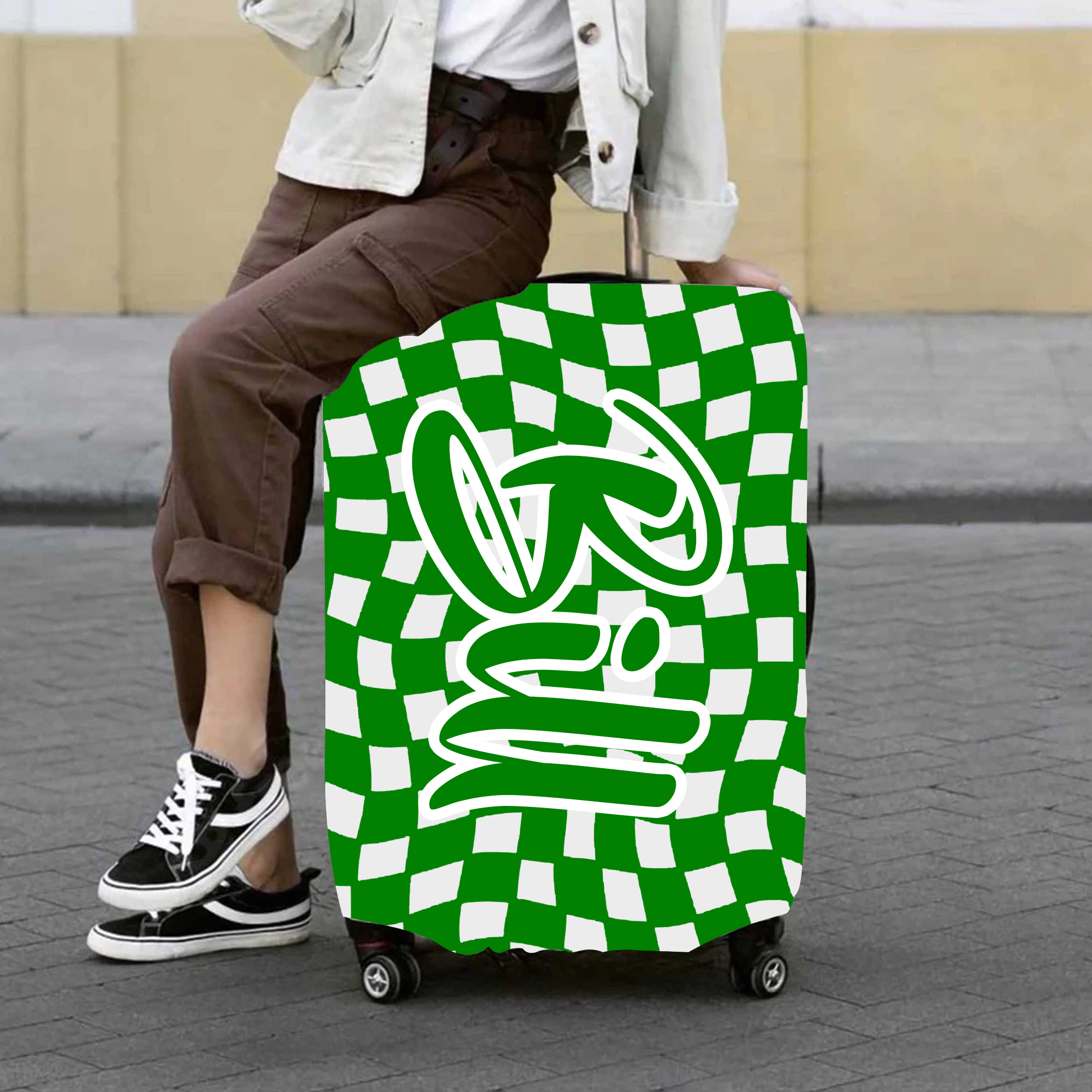 Personalized Original Checker High-elastic Suitcase Protector Luggage Cover