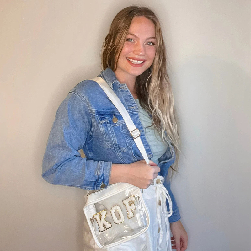 Personalized PVC Kid Chenille Patch Crossbody Bag