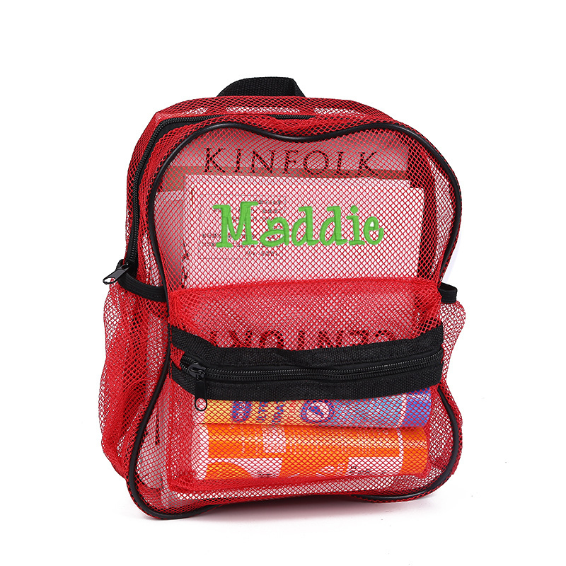 Personalized Embroidery Transparent Mesh Backpack