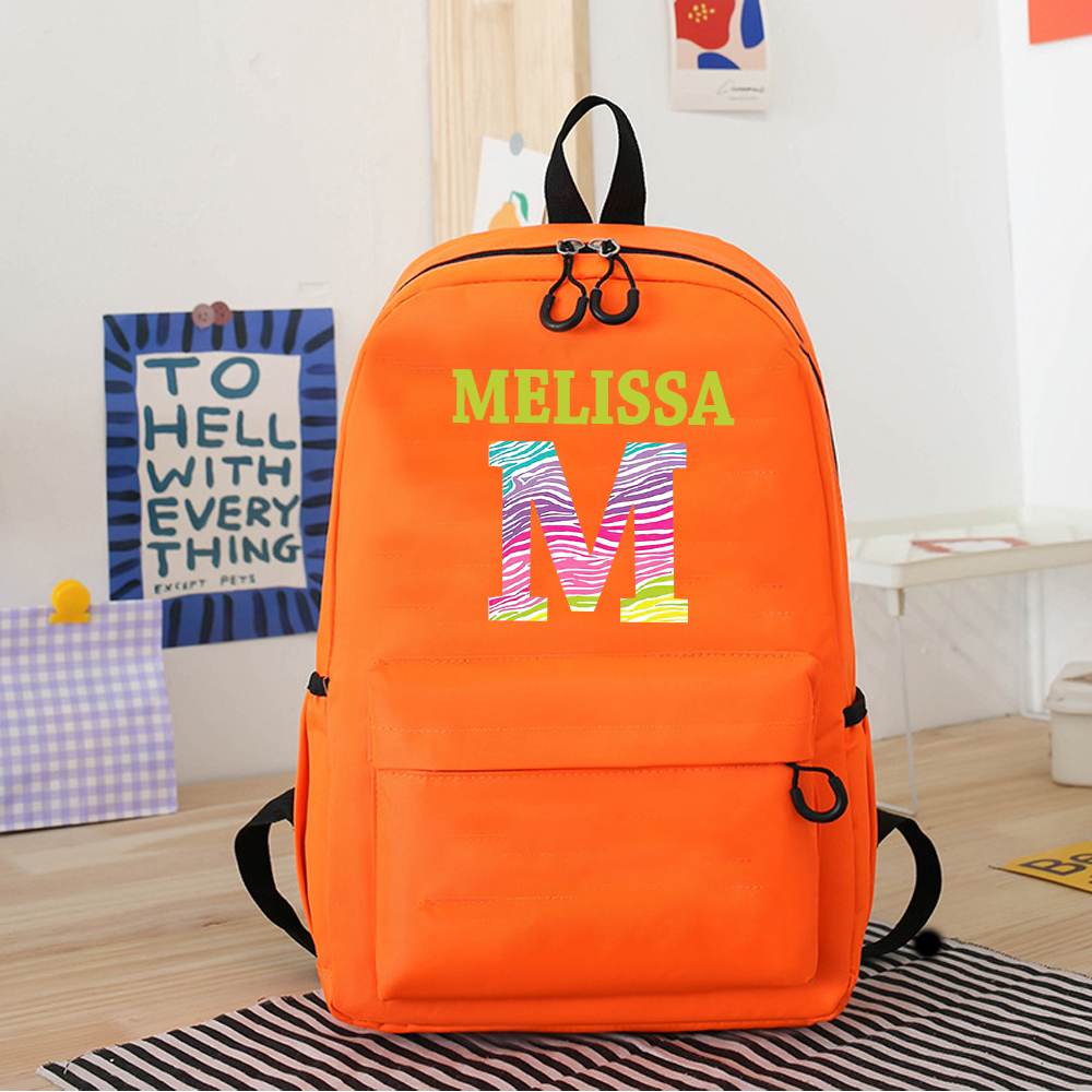 Personalized Color Monogram Back to School Backpack