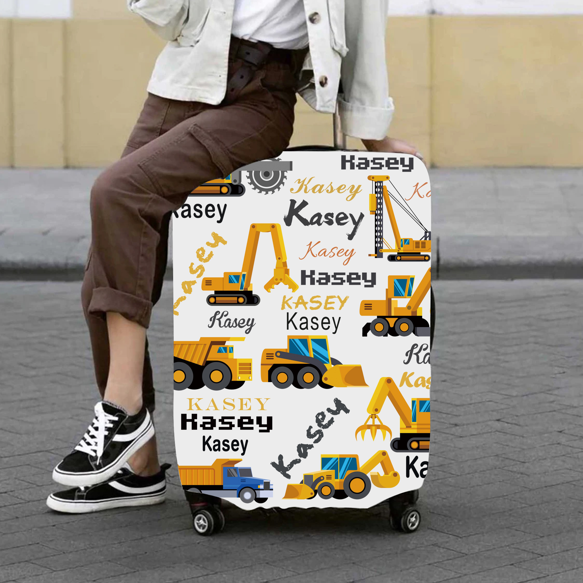 Personalized Truck High-elastic Suitcase Protector Luggage Cover
