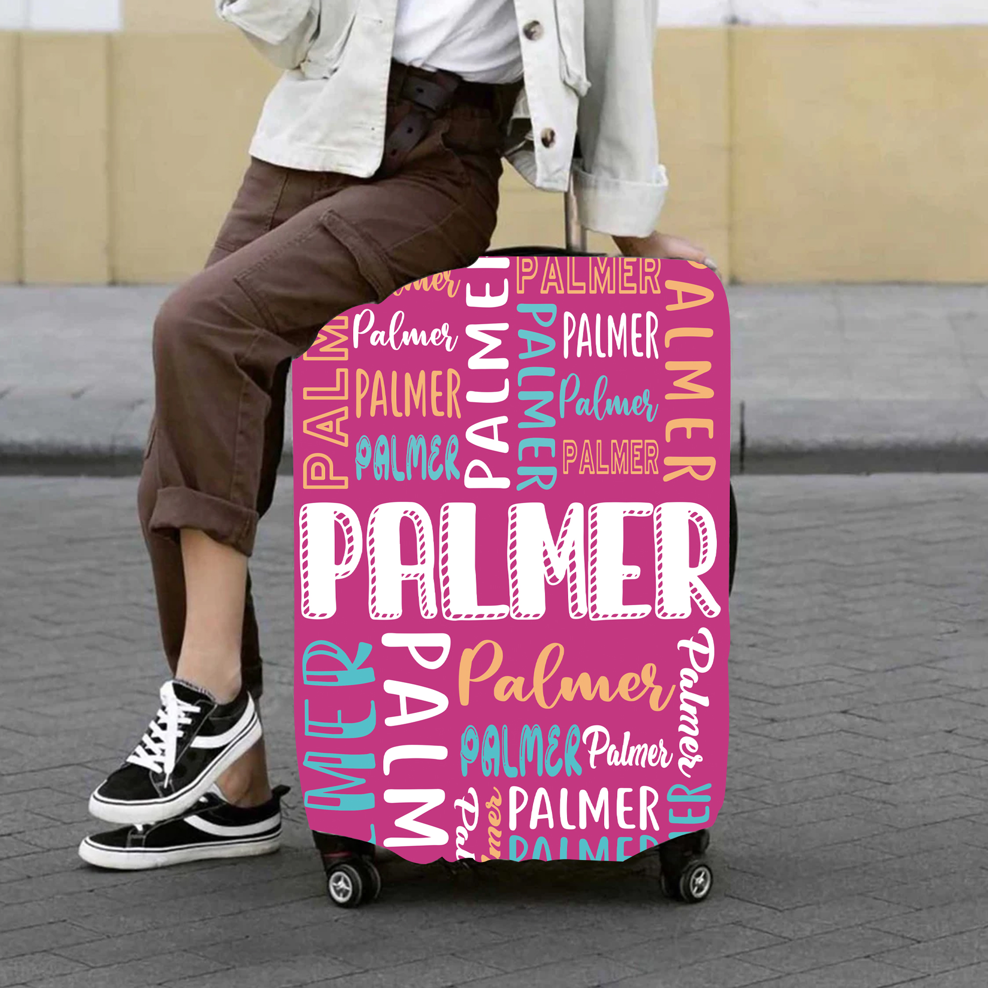 Personalized Original Monogram High-elastic Suitcase Protector Luggage Cover