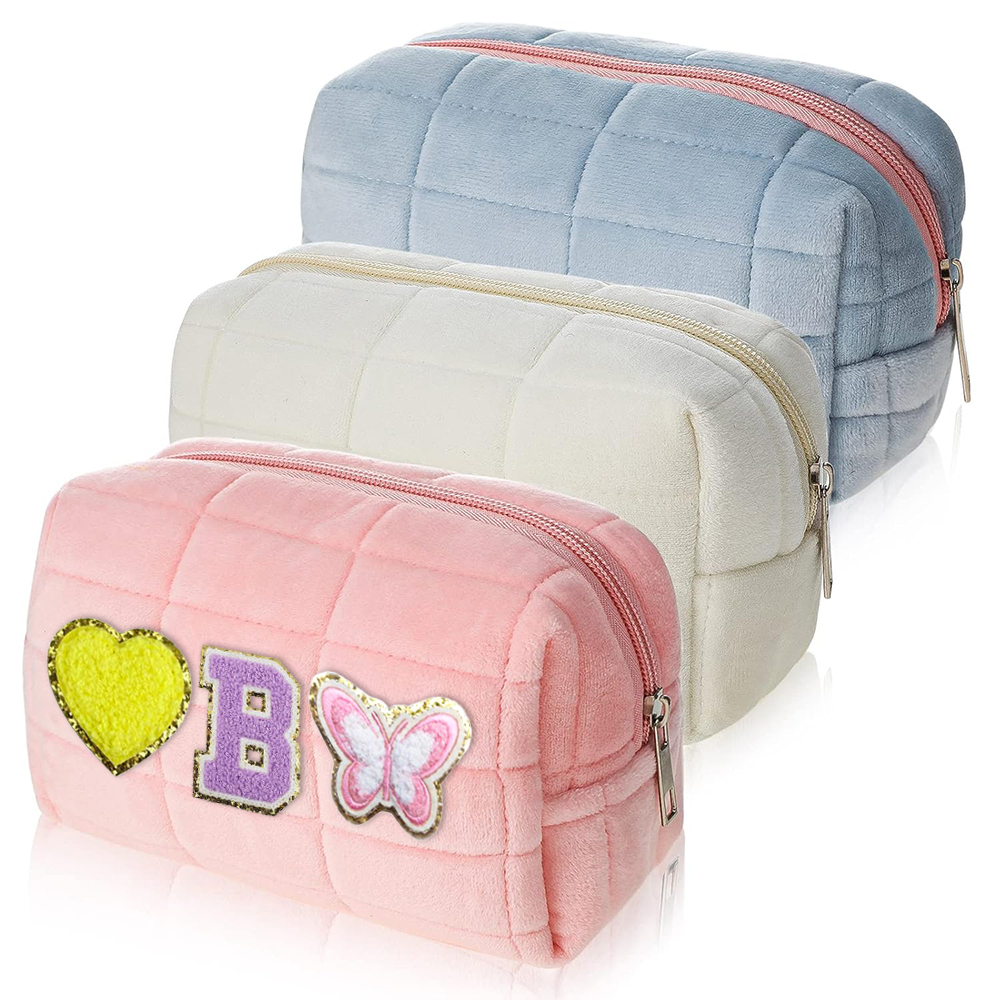 Personalized Chenille Letter Fluffy Storage Bag