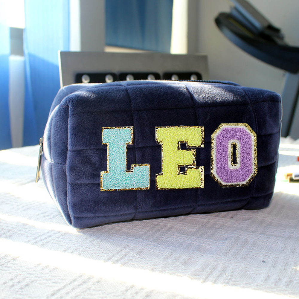 Personalized Chenille Letter Fluffy Storage Bag