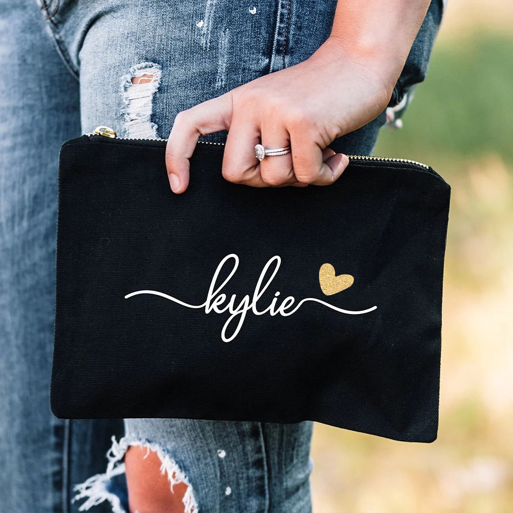 Personalized Multicolor Canvas Portable Makeup Bags