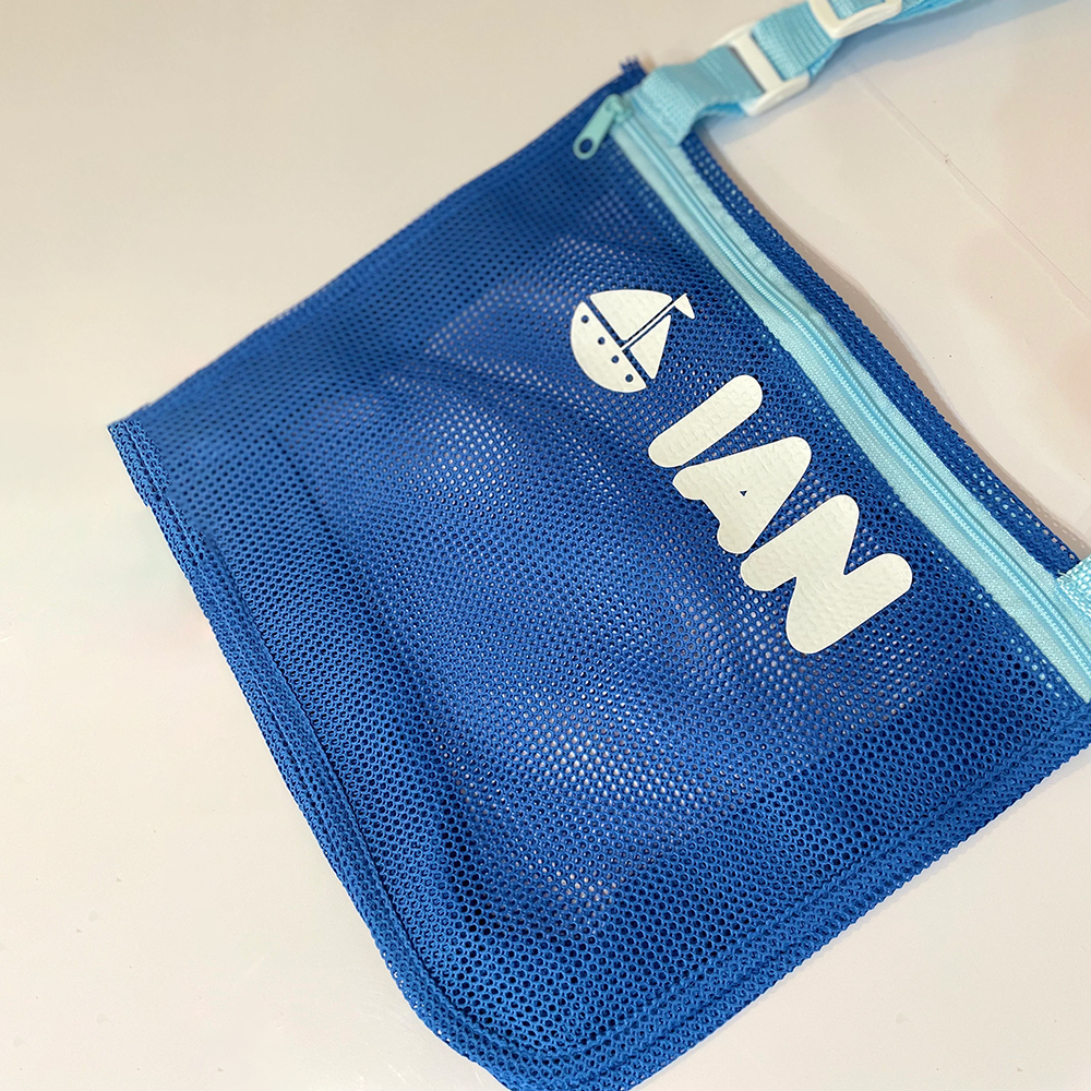 Personalized Seashell Zipper Mesh Beach Bag