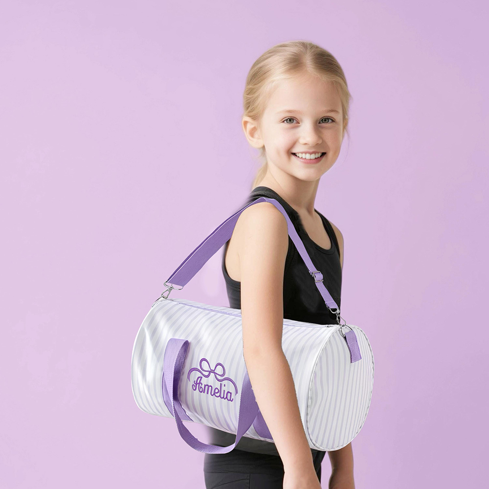 Personalized Embroidery Kids Striped Ballet Bag