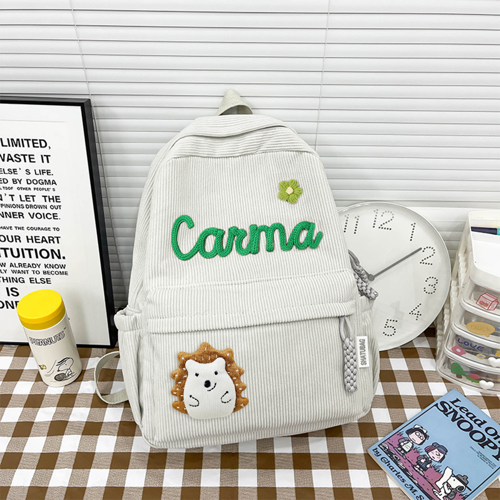 Personalized Hand Embroidery Lovely School Backpack