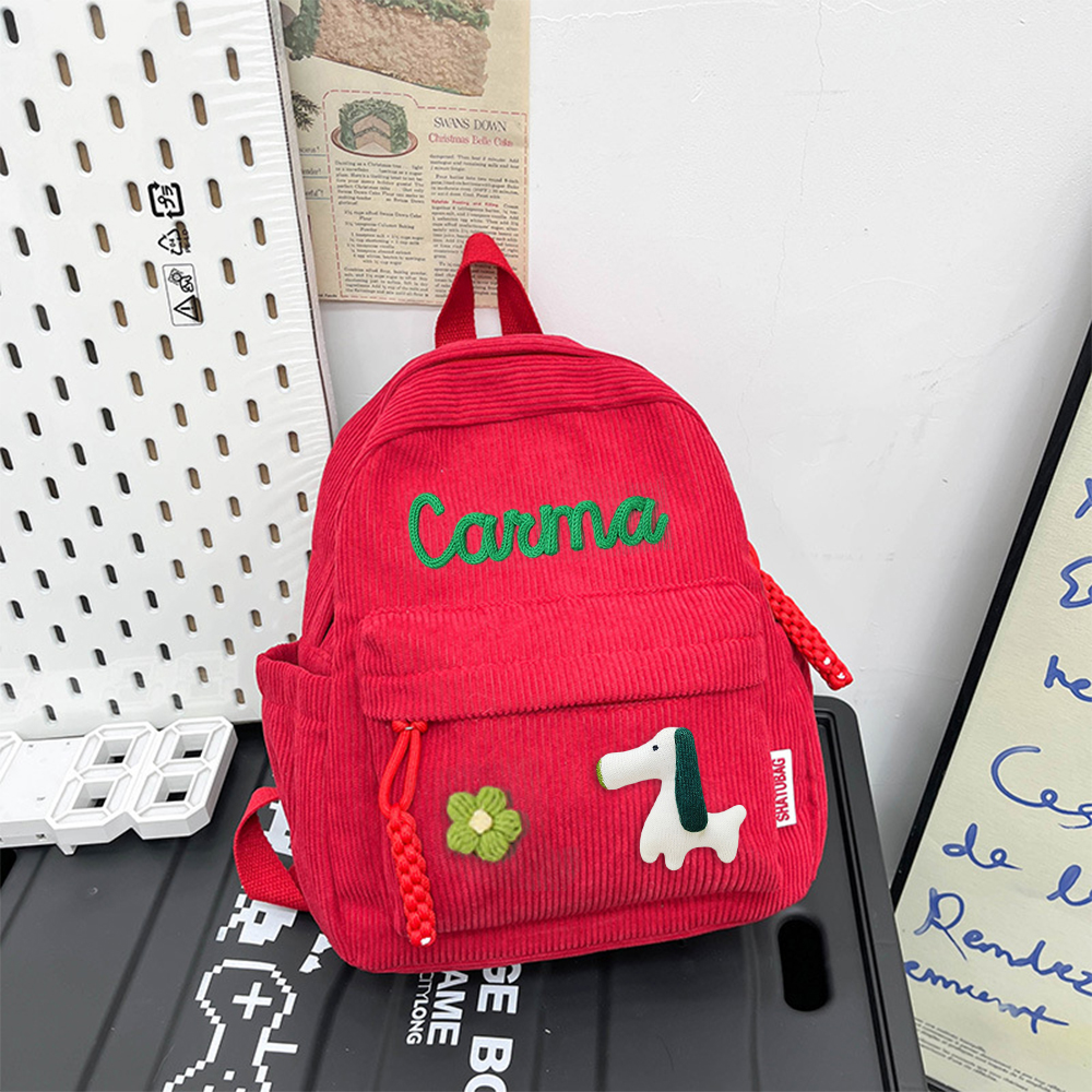 Personalized Hand Embroidery Lovely School Backpack