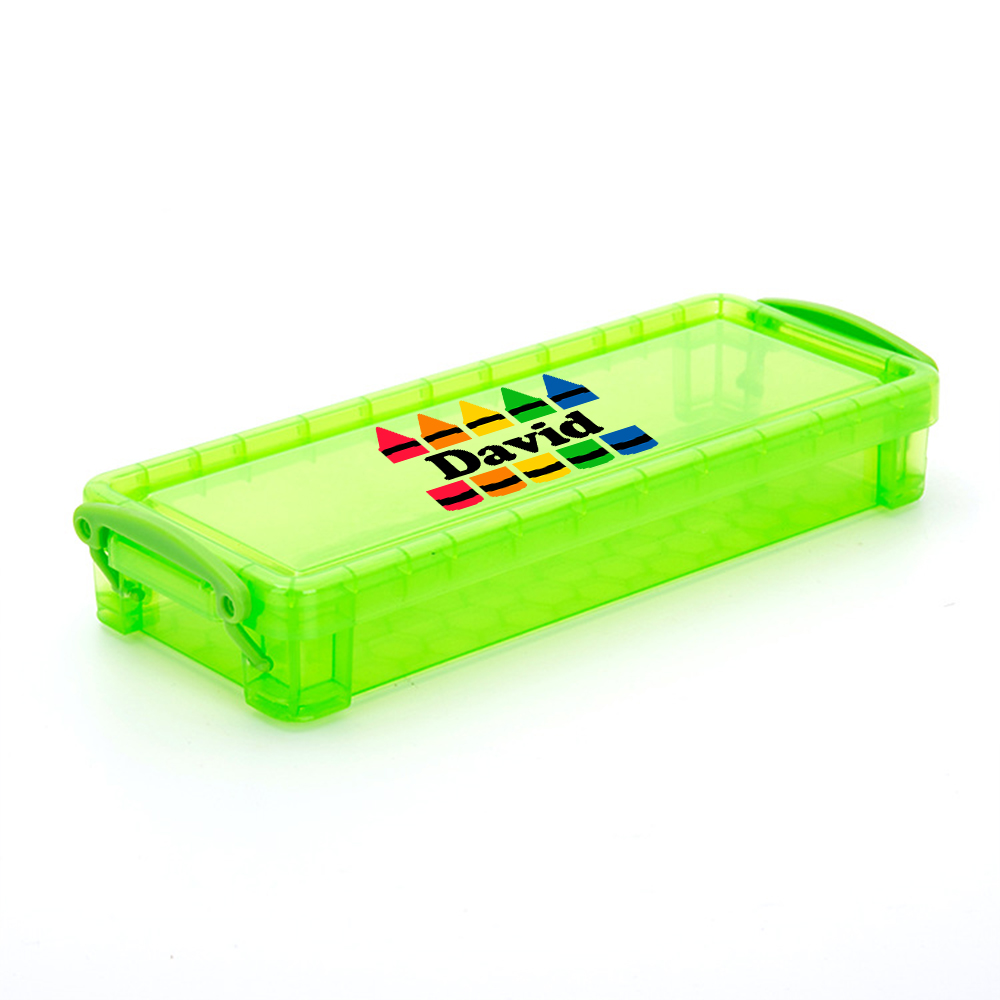Personalized Colourful Back to School Supplies Crayon Box