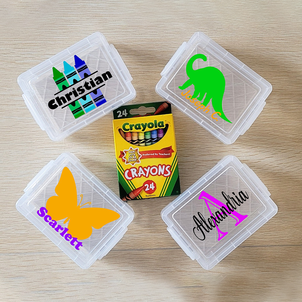 Personalized Kids Back to School Supplies Crayon Holder
