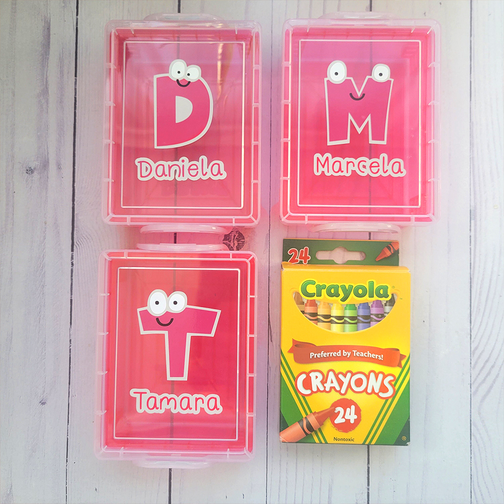 Personalized Original Lovely Monogram Crayon Box