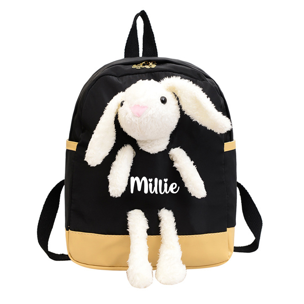 Personalized Kids Lovely Bunny Plush School Backpack