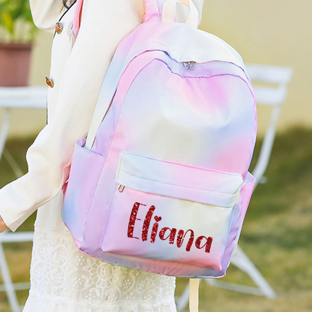 Personalized Colorful Tie-Dye 3 in 1 School Backpack Set