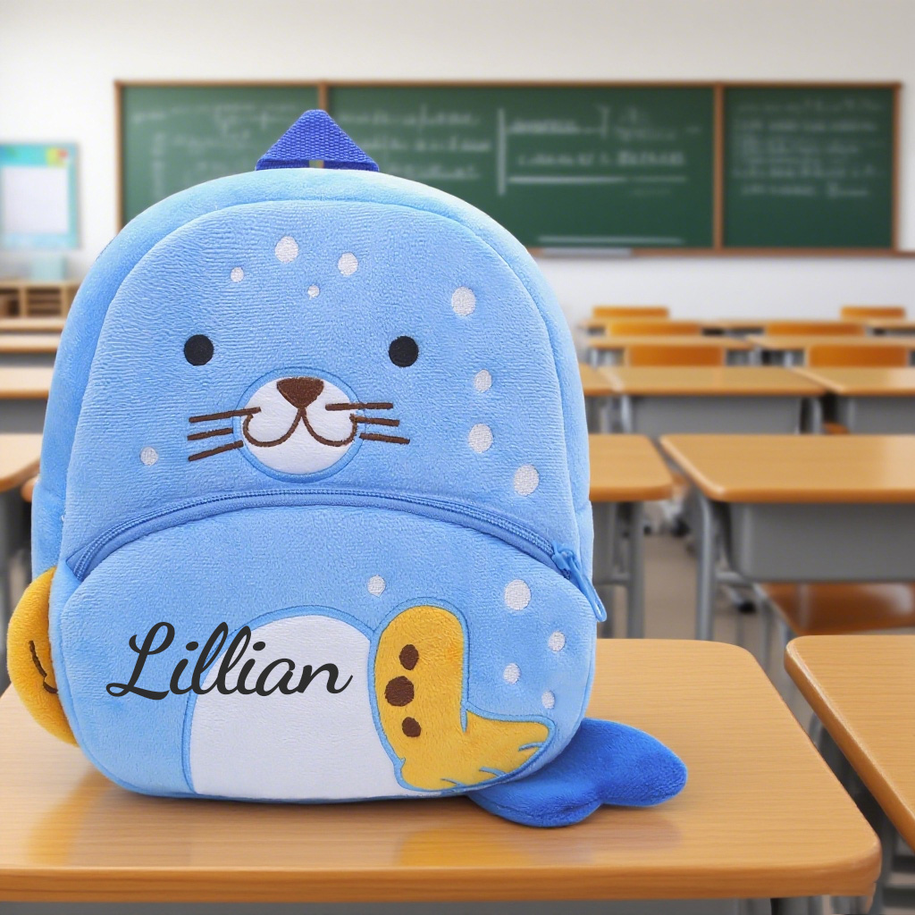 Personalized Cute Seal Animals Toddler Backpack