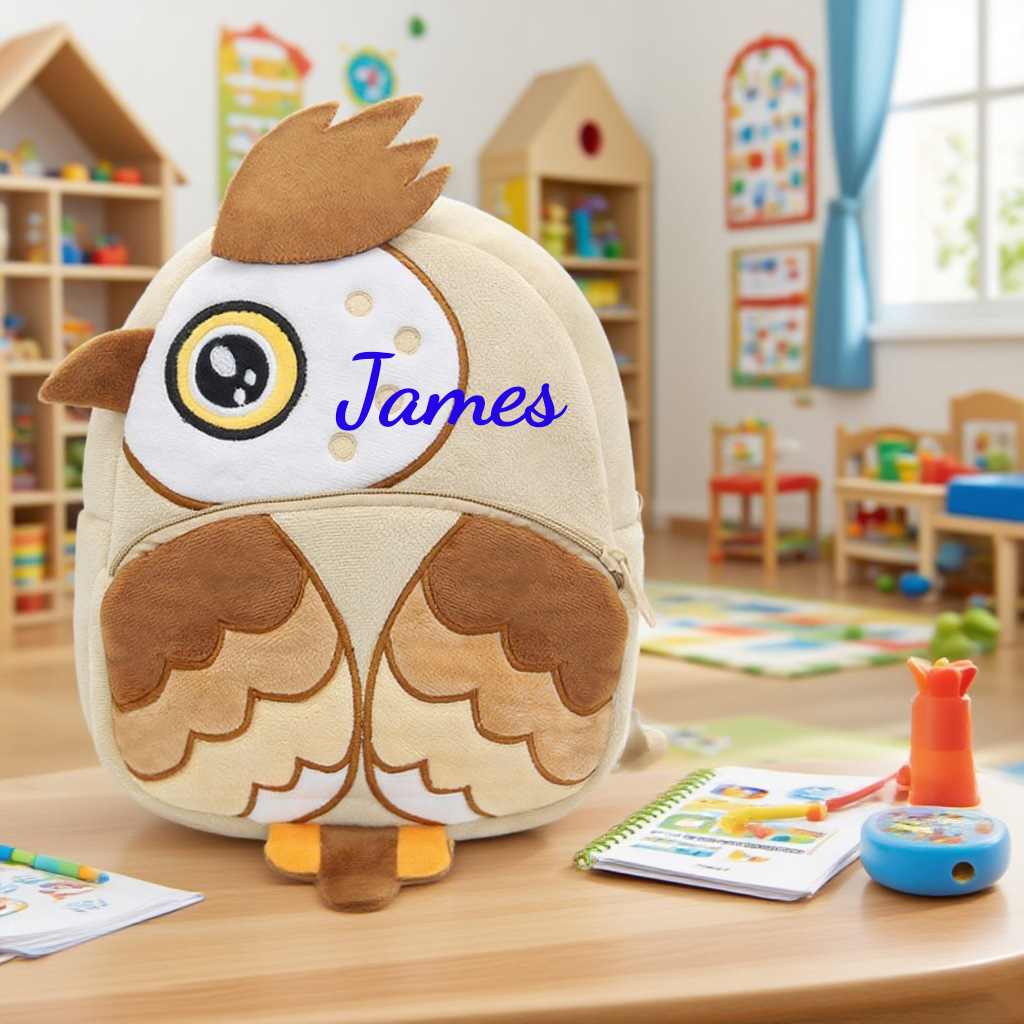 Personalized Cute Brown Owl Animals Toddler Backpack