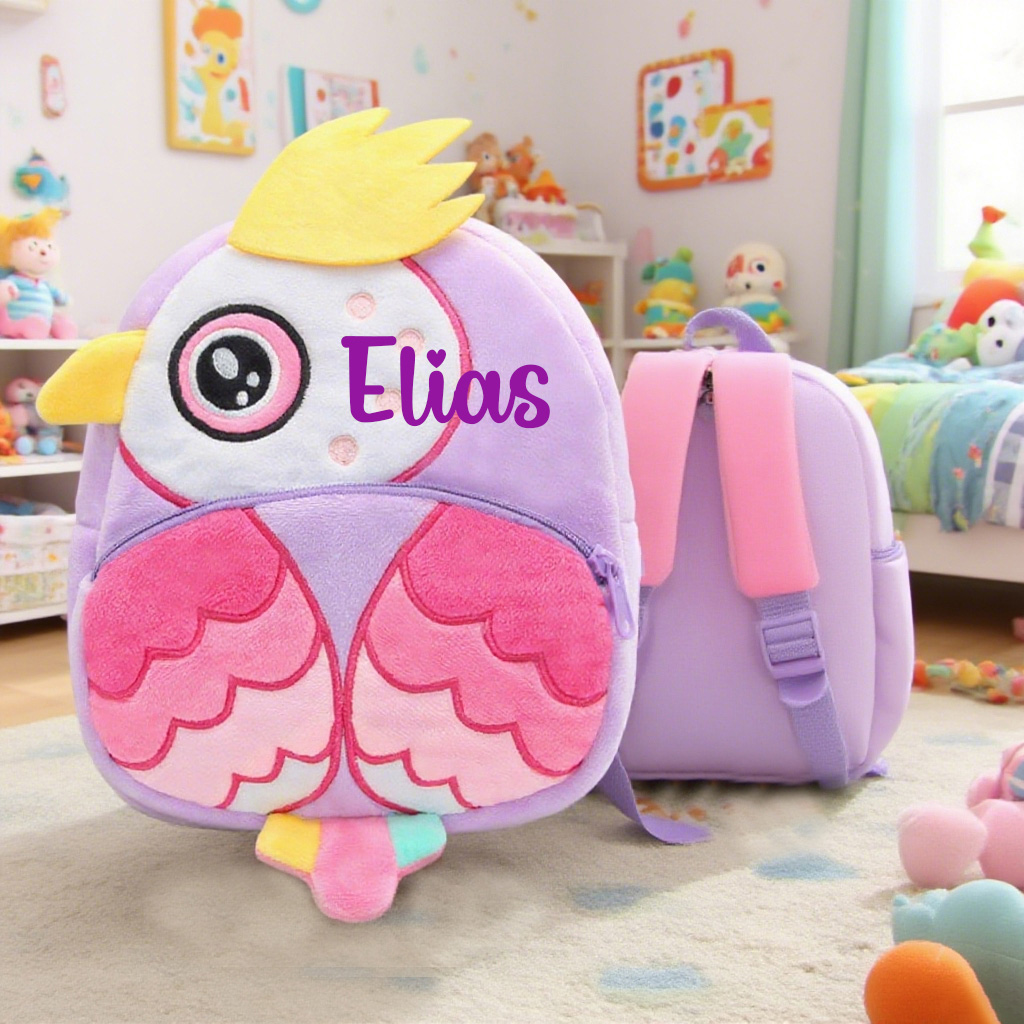 Personalized Cute Purple Owl Animals Toddler Backpack