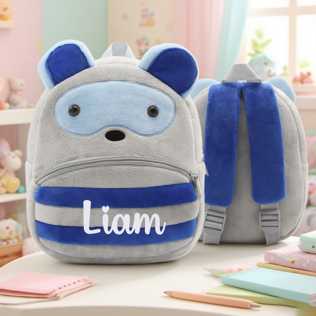 Personalized Cute Raccoon Animals Toddler Backpack