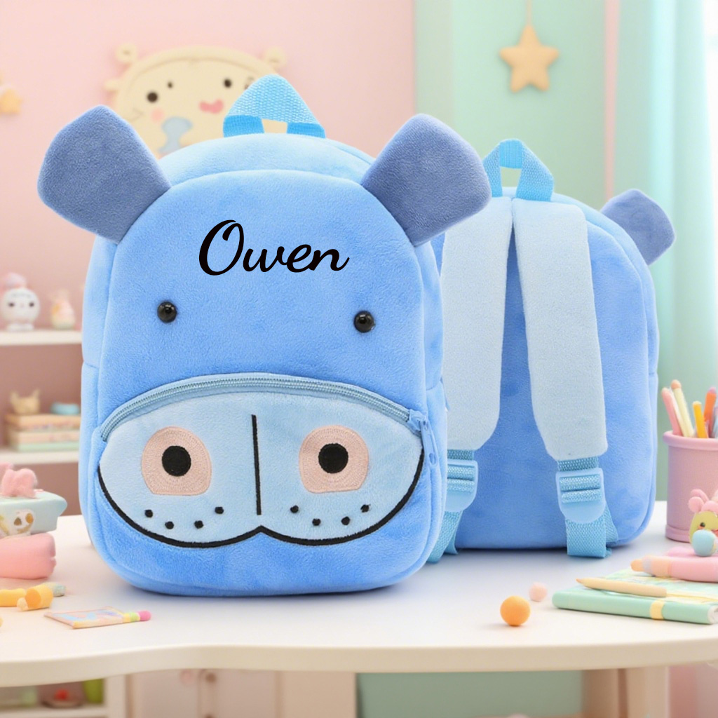 Personalized Cute Hippo Animals Toddler Backpack