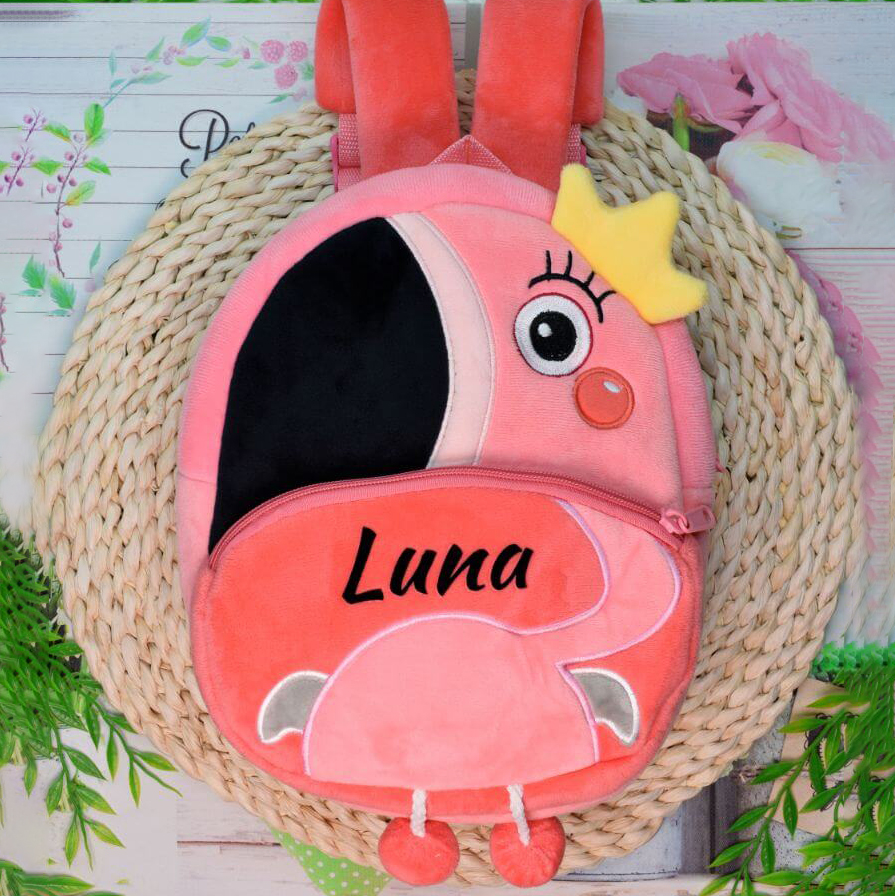 Personalized Cute Flamingo Animals Toddler Backpack
