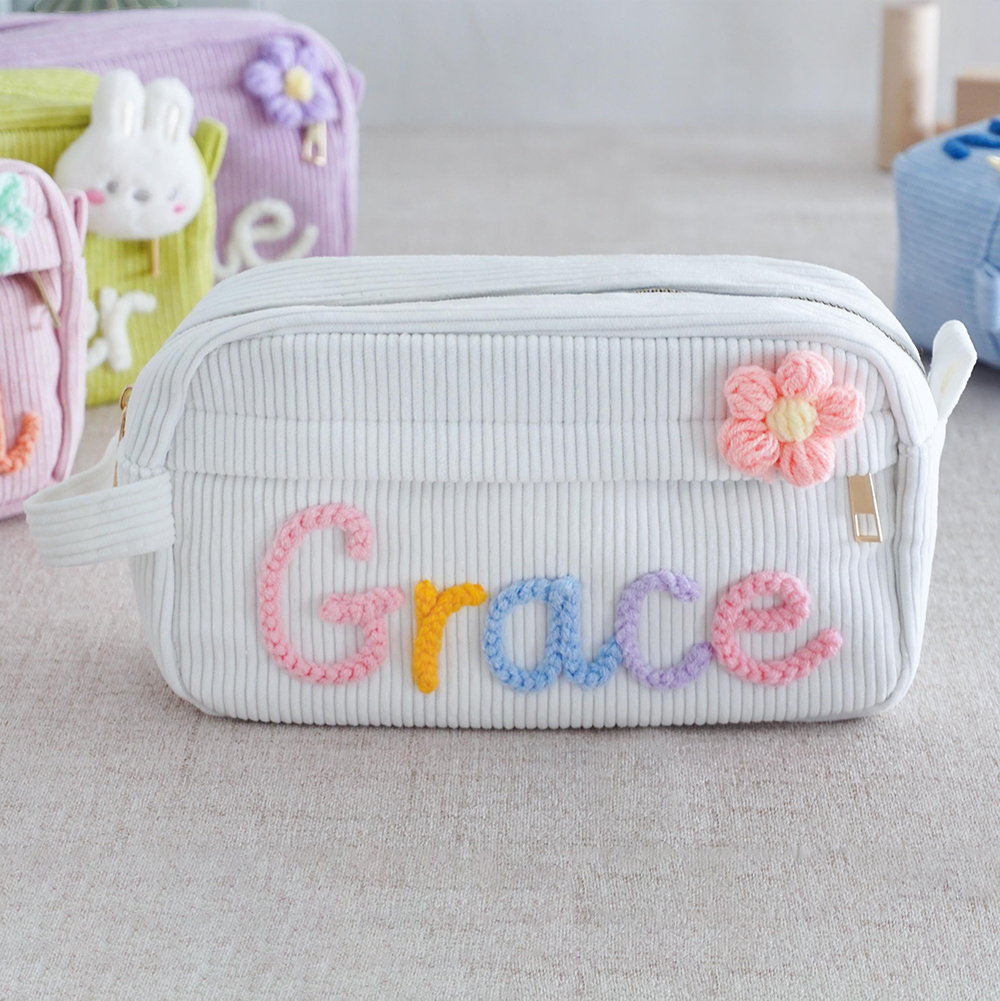 Personalized Kids Corduroy Pencil Pouch
