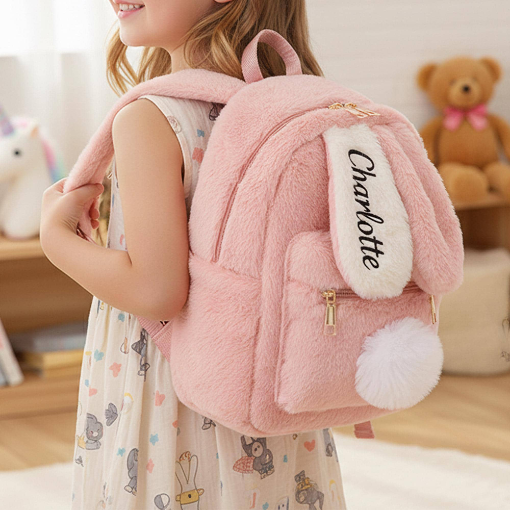 Personalized Embroidery Cute Bunny Backpack