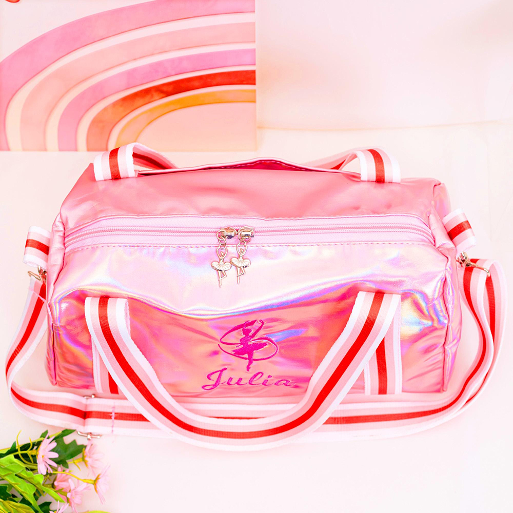 Personalized Sparkly Ballerina Duffel Bag