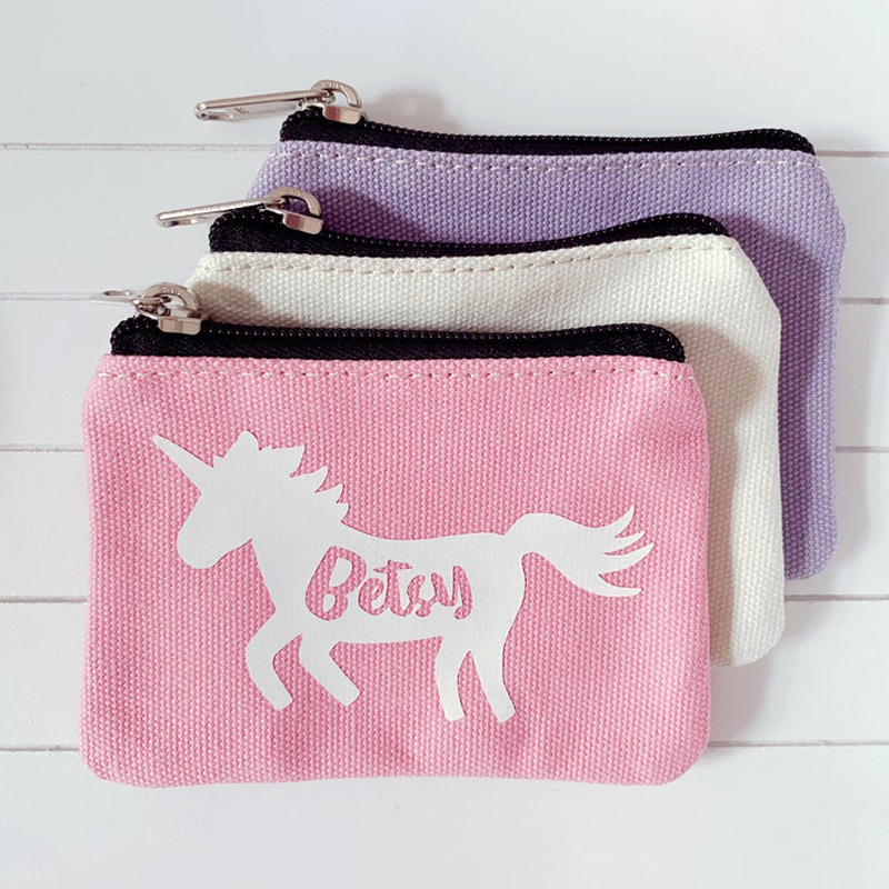 Personalized Name Kids Cute Zip Money Purse