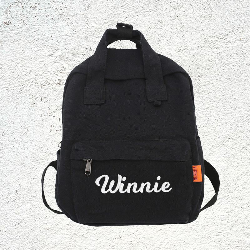Personalized Embroidery Kid Canvas Backpack