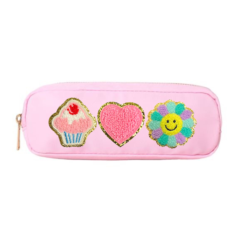 Personalized Chenille Letters Patch Kids Pencil Case