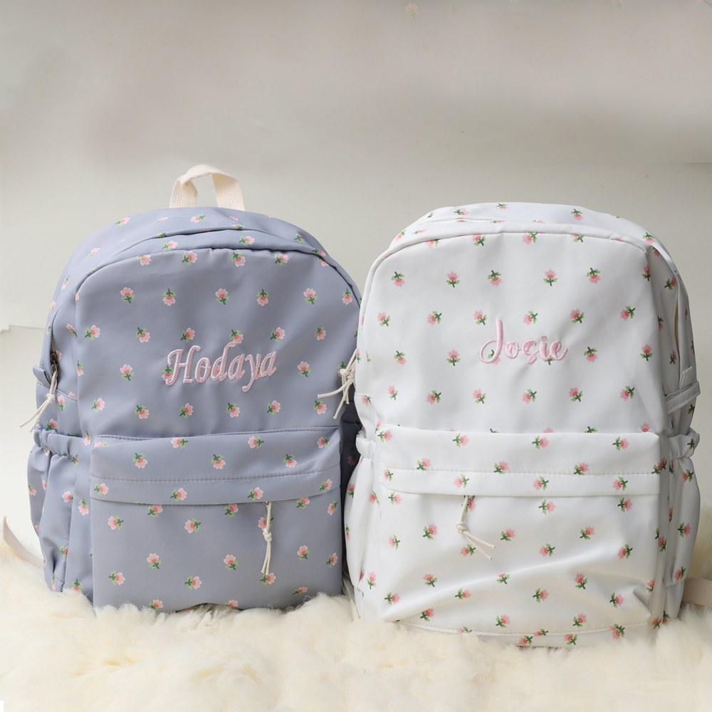 Personalized Embroidery Kid Floral Backpack