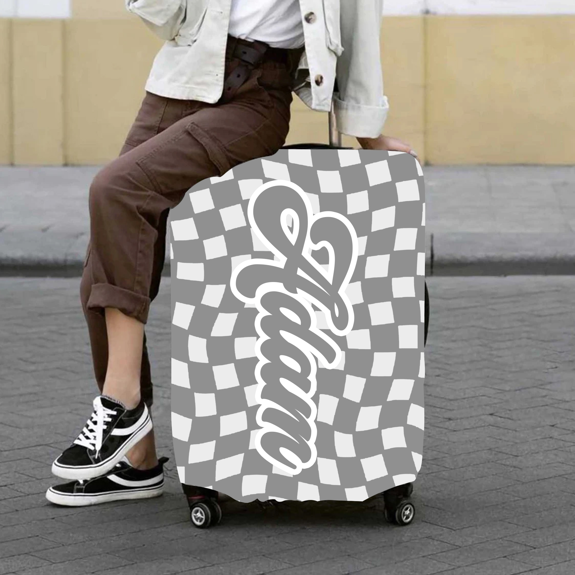 Personalized Original Checker High-elastic Suitcase Protector Luggage Cover