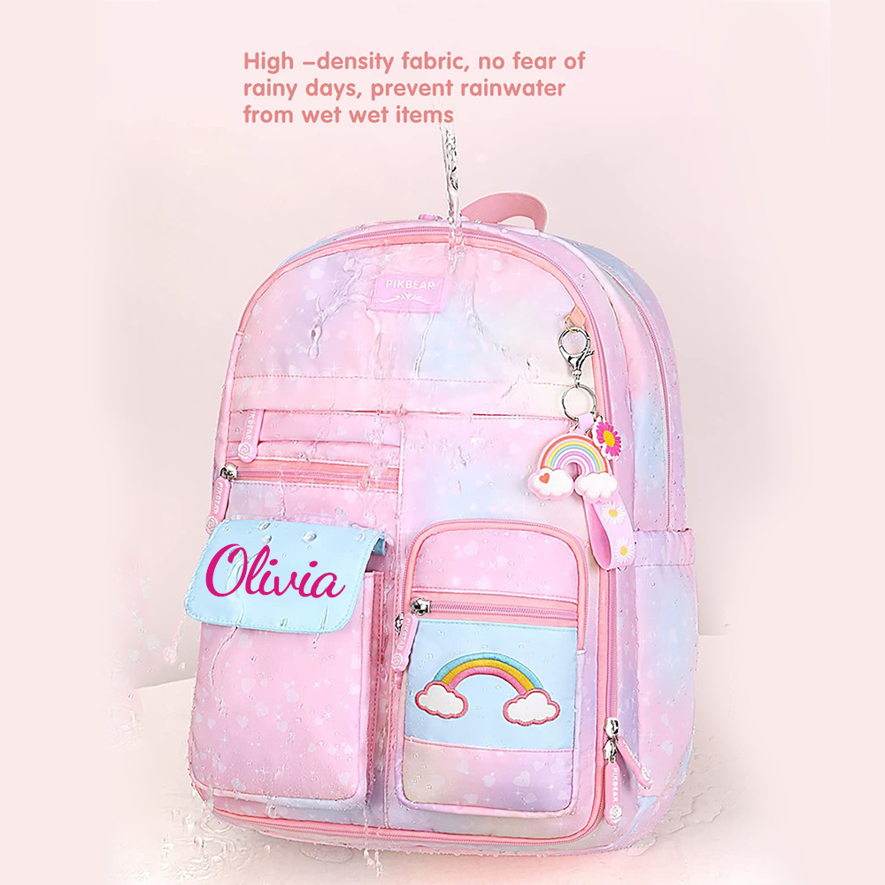 Personalized Rainbow Large Capacity School Backpack
