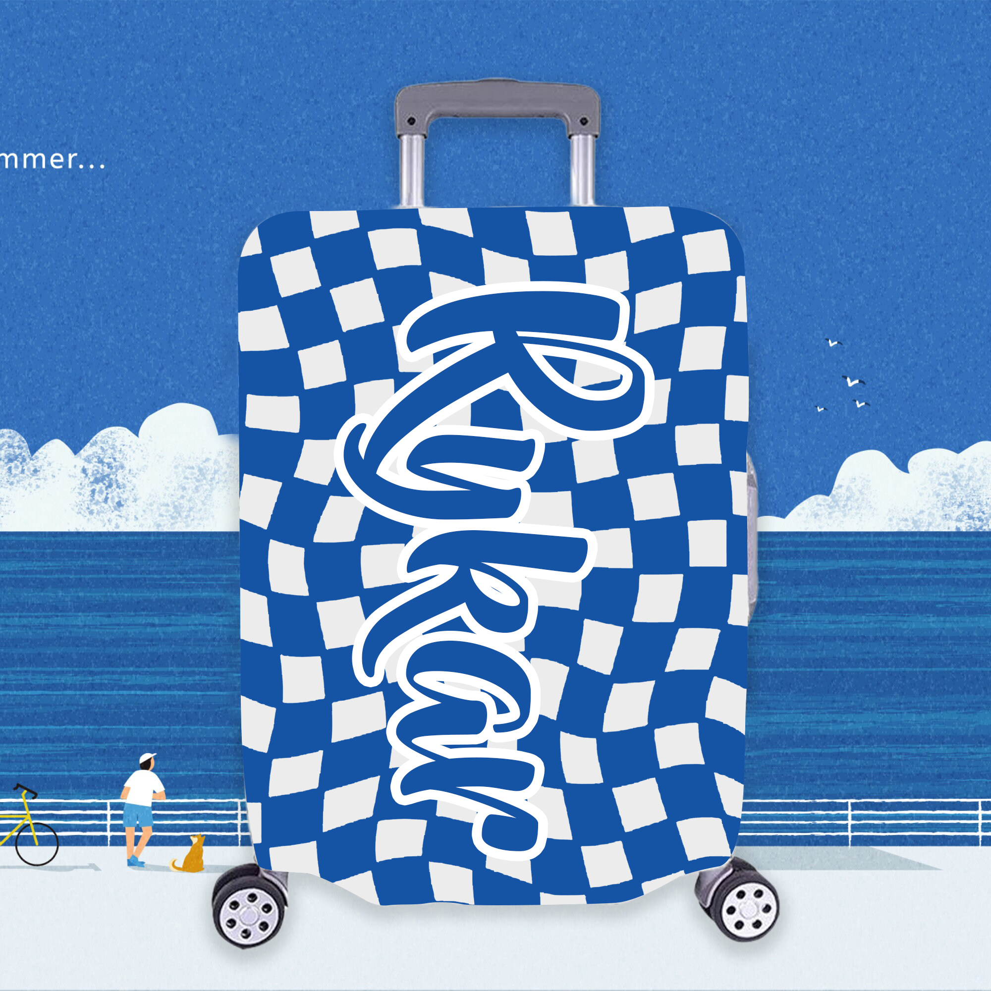 Personalized Original Checker High-elastic Suitcase Protector Luggage Cover