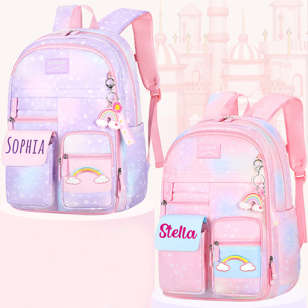Personalized Rainbow Large Capacity School Backpack