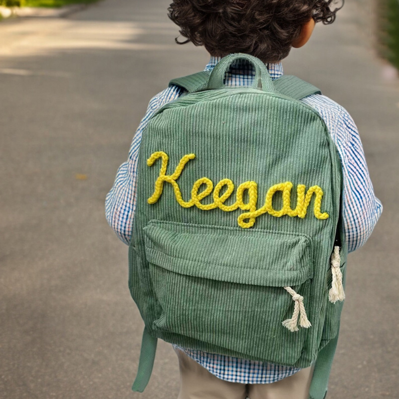 Personalized Hand Embroidered  Kids School Backpack