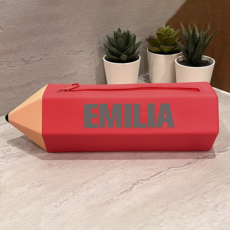 Personalized Kids Silicone Pencil Shaped Case