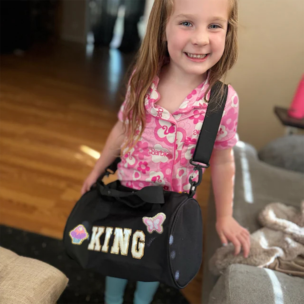 Personalized Chenille Letter Patch Water Proof Duffle Dance Bag