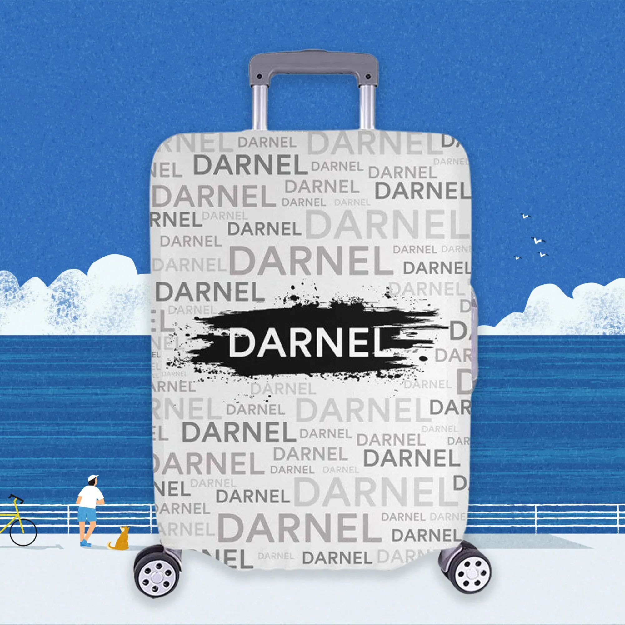 Personalized Monogram High-elastic Suitcase Protector Luggage Cover