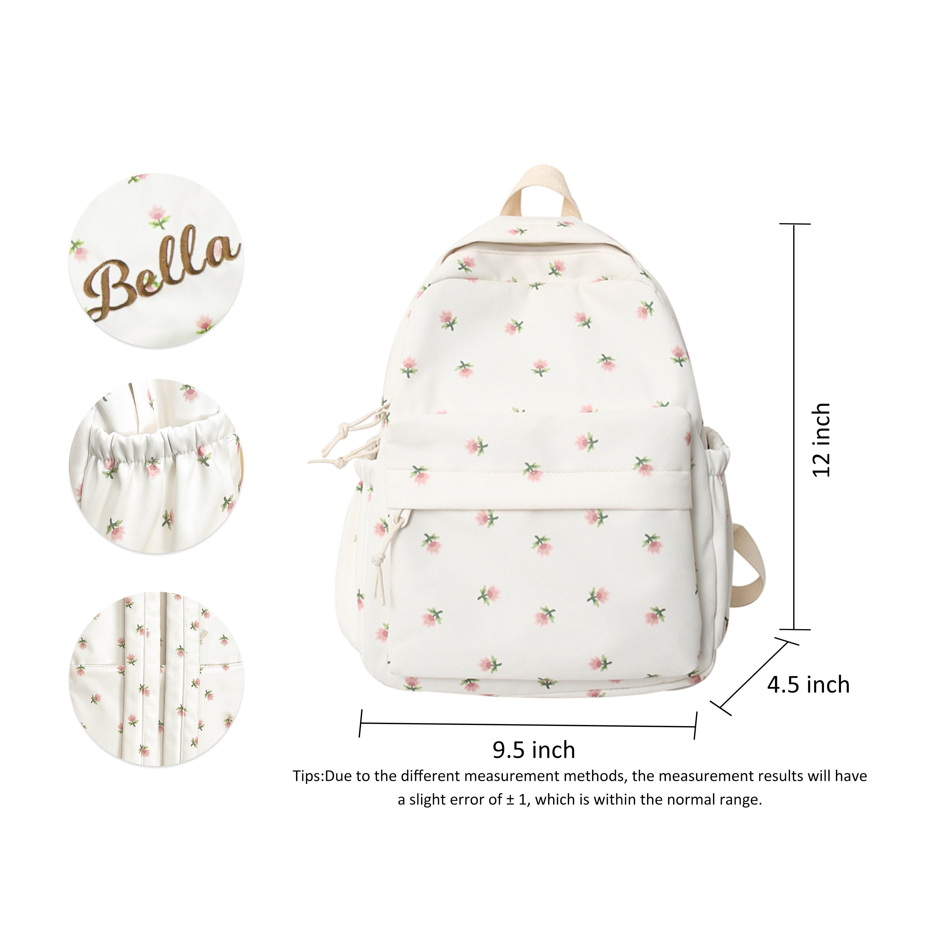 Personalized Embroidery Kid Floral Backpack