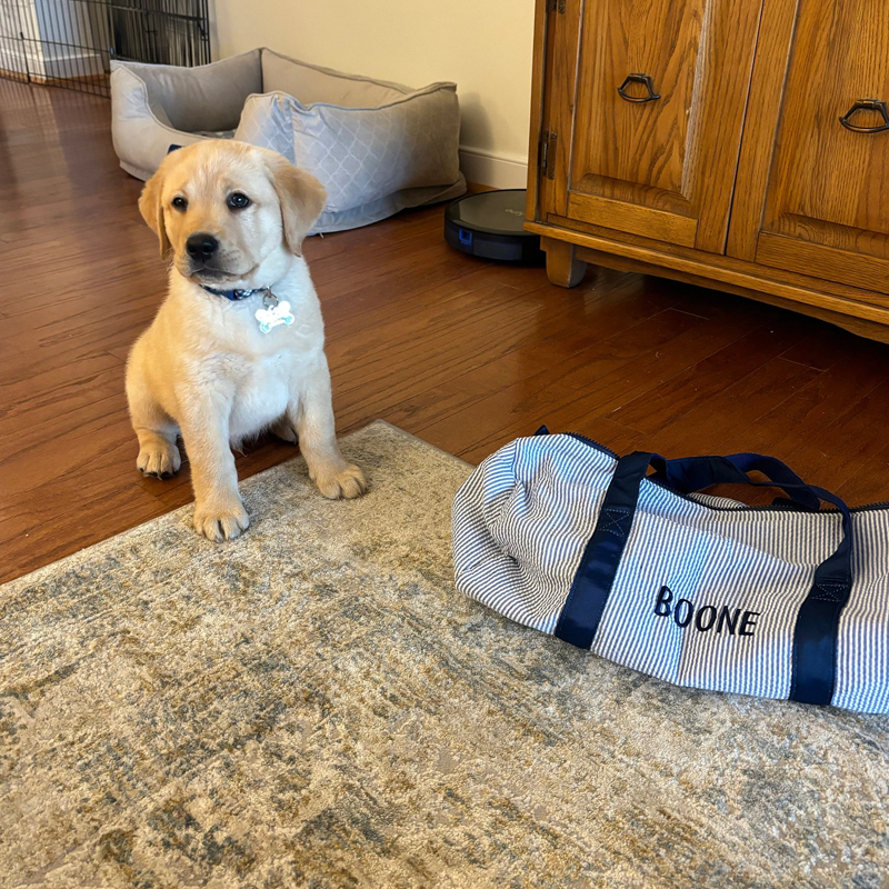 Personalized Embroidery Seersucker Duffle Bag