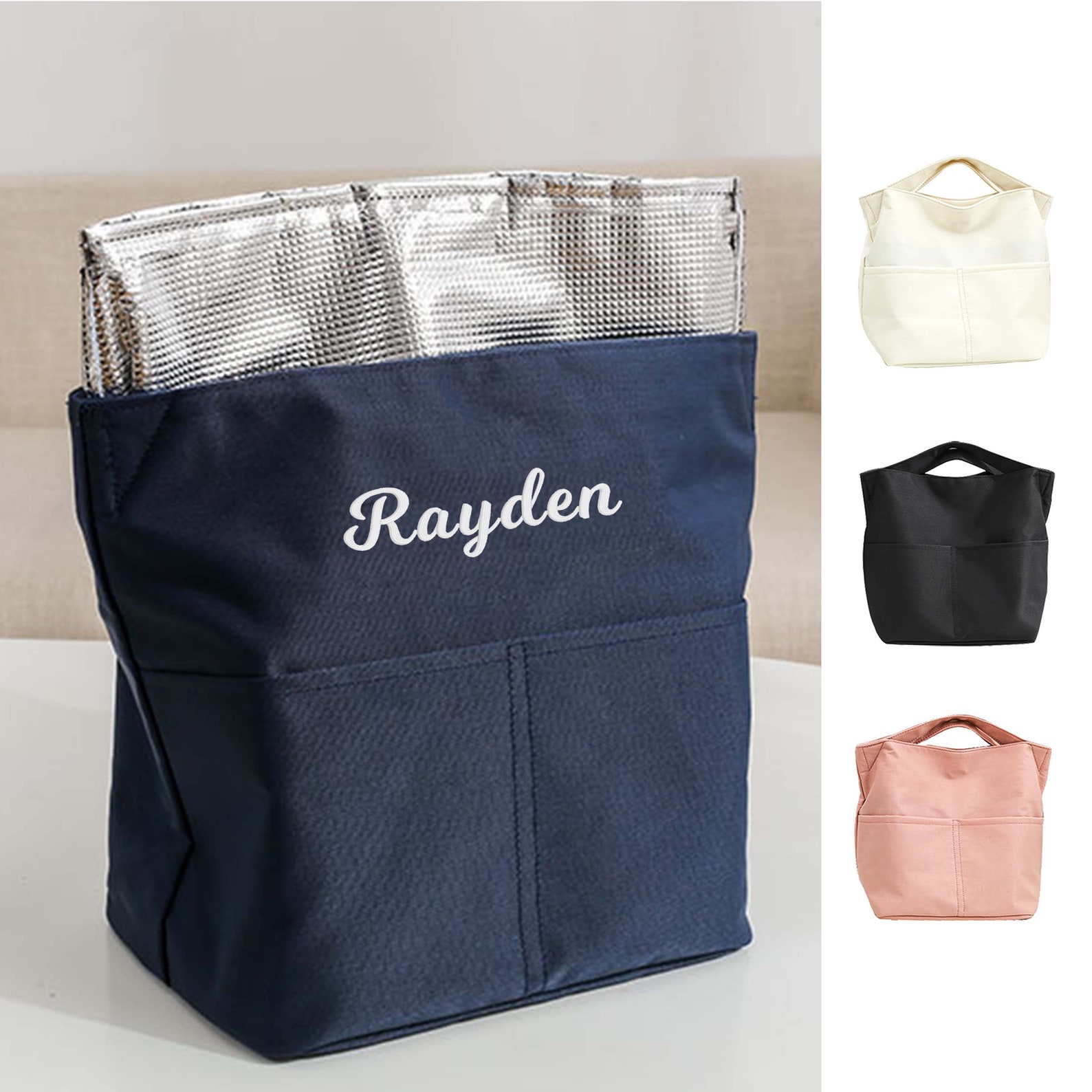 Personalized Color Kids Lunch Tote Bag