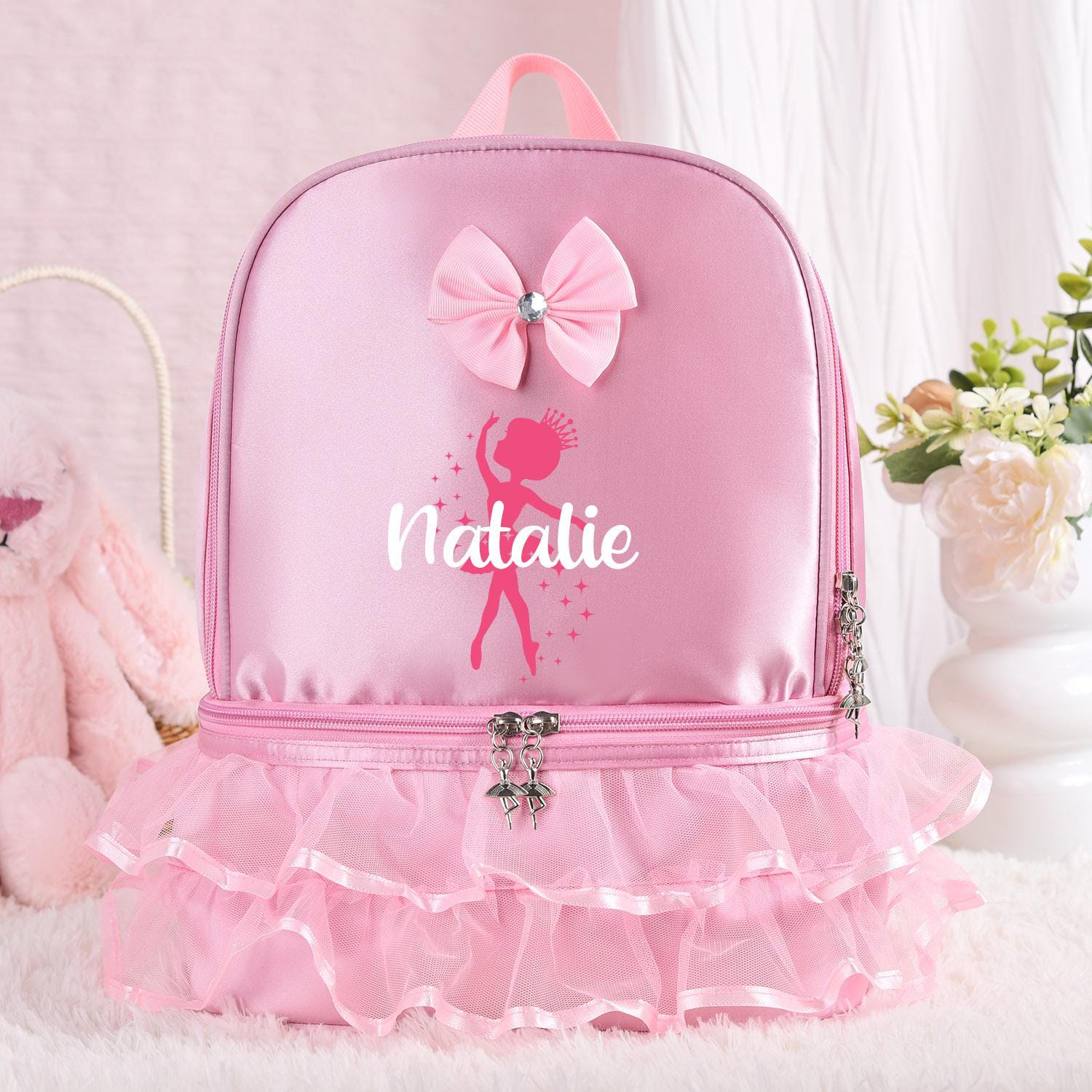 Personalized Girls Ballerina Lace Backpack