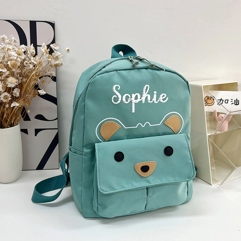Personalized Embroidery Kid Color Bear Backpack