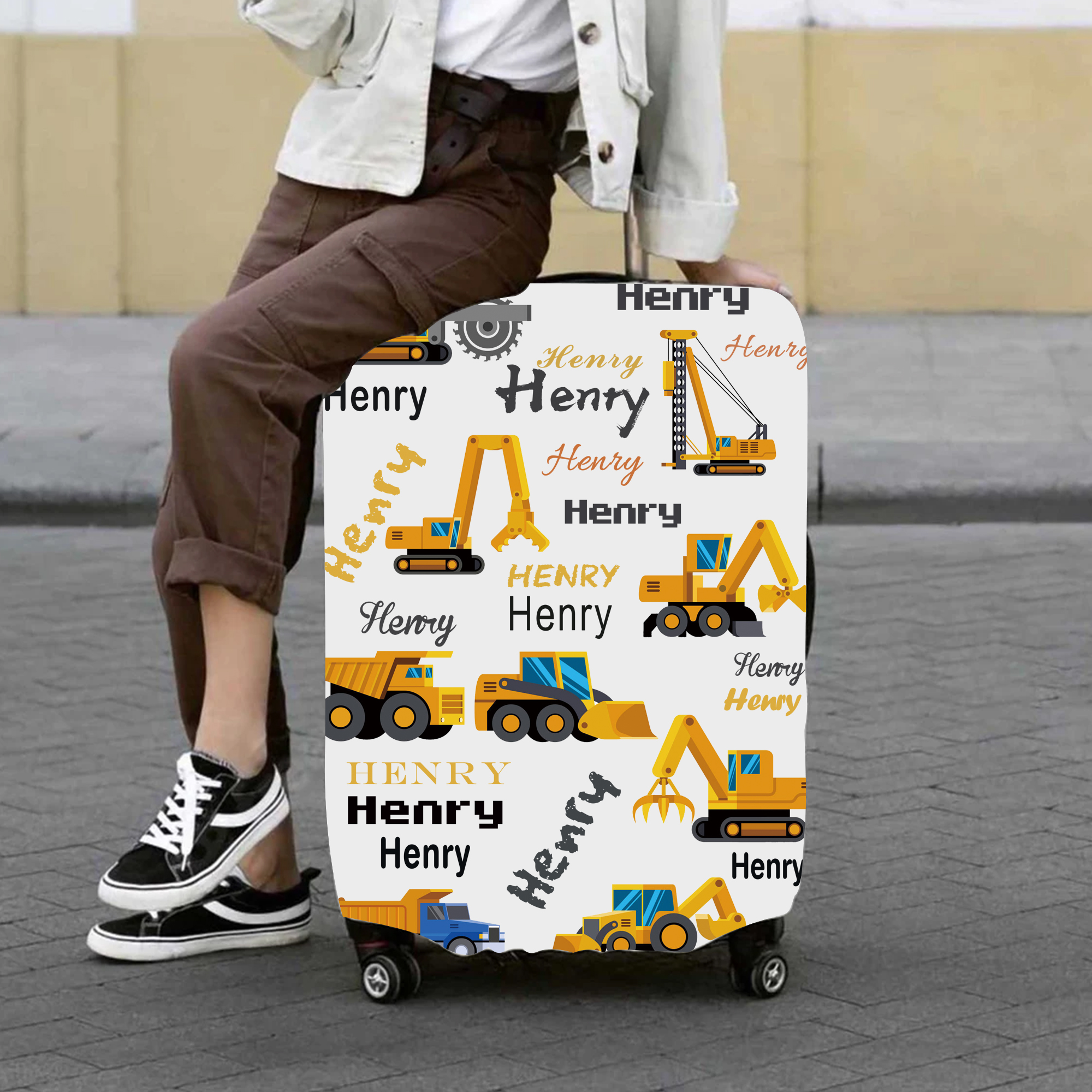 Personalized Truck High-elastic Suitcase Protector Luggage Cover