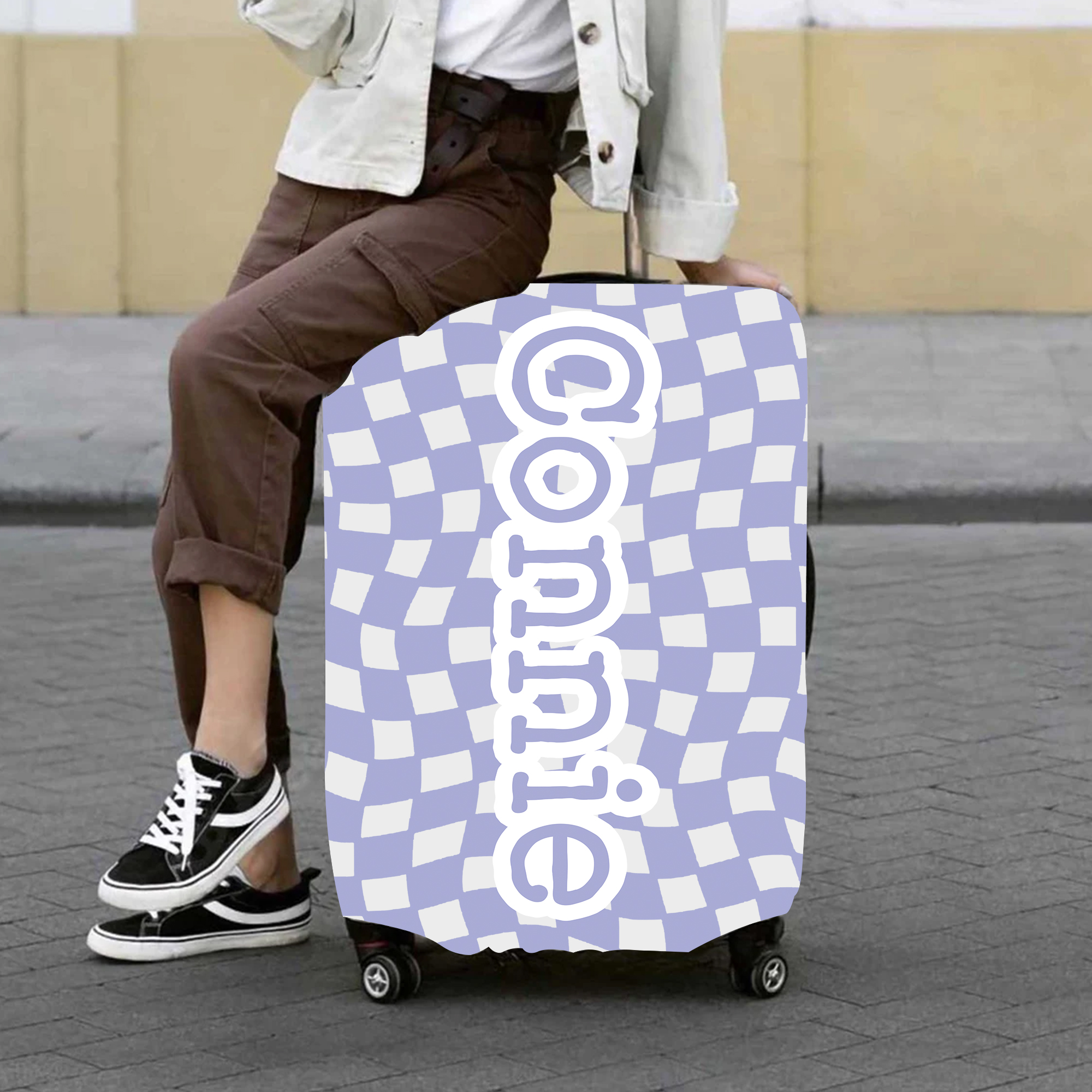 Personalized Original Checker High-elastic Suitcase Protector Luggage Cover