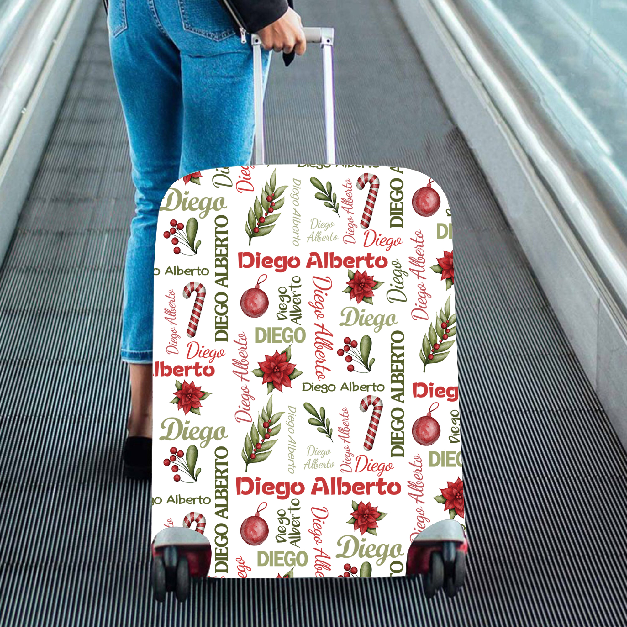 Personalized Christmas High-elastic Suitcase Protector Luggage Cover