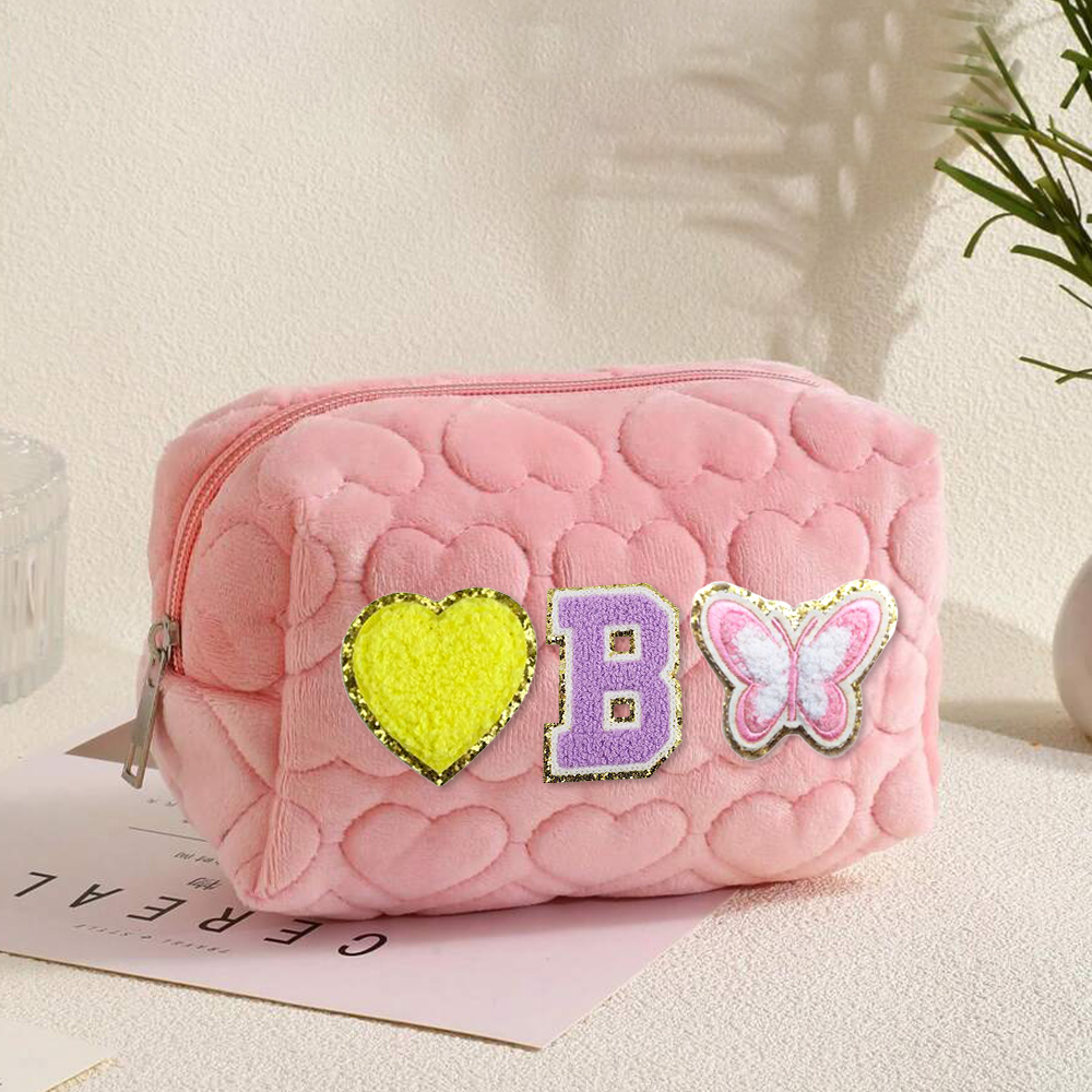 Personalized Chenille Letter Fluffy Storage Bag