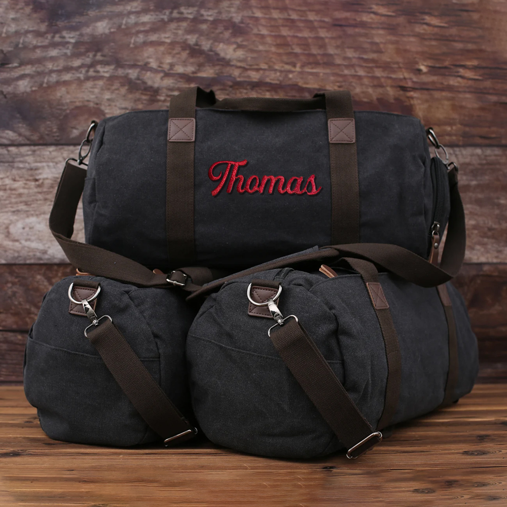 Personalized Embroidered Canvas Duffel Bag
